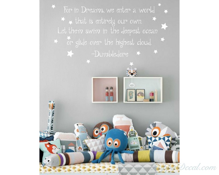 For In Dreams We Enter A World Harry Potter Vinyl Wall Decal Stickers Nursery Kids Baby Children Decor
